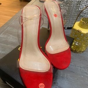 Red Heels w/ Glass Heel